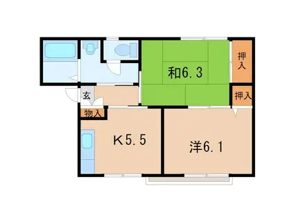 エポワール11(2K/2階)の間取り写真