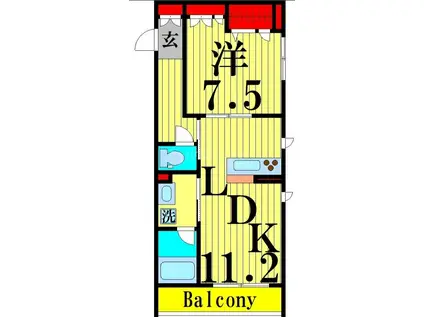 ARC EN CIEL(1LDK/2階)の間取り写真