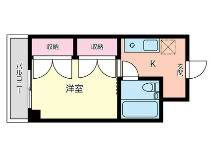 フレンドポート淵野辺第2(1K/2階)の間取り写真