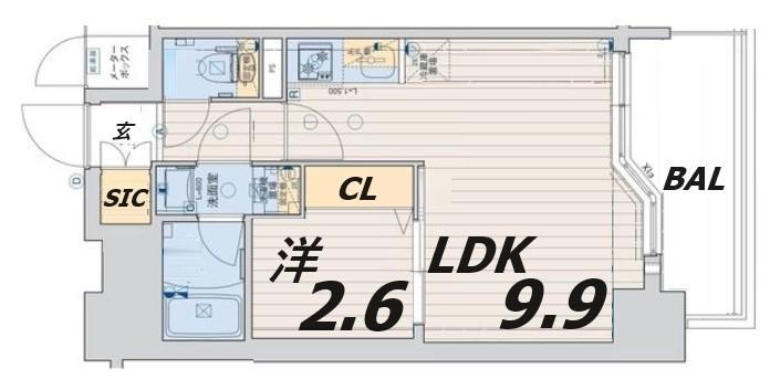 レオンコンフォート神戸ハーバーウエスト(1LDK/2階)の間取り写真