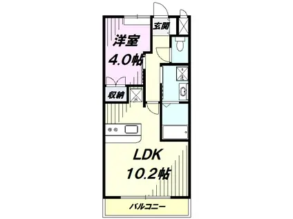 大鈴樹II(1LDK/1階)の間取り写真