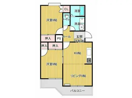 サンハイツ大岩A(3DK/2階)の間取り写真