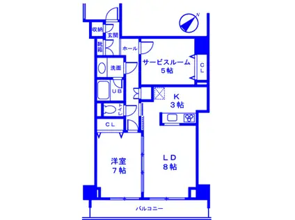 BAY SIDE HOUSE(2LDK/7階)の間取り写真