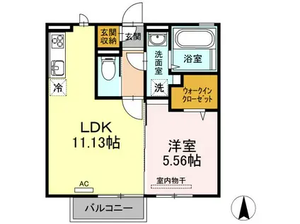 セントポーリアII(1LDK/2階)の間取り写真