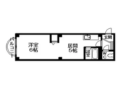 ウィングス札幌(1DK/3階)の間取り写真