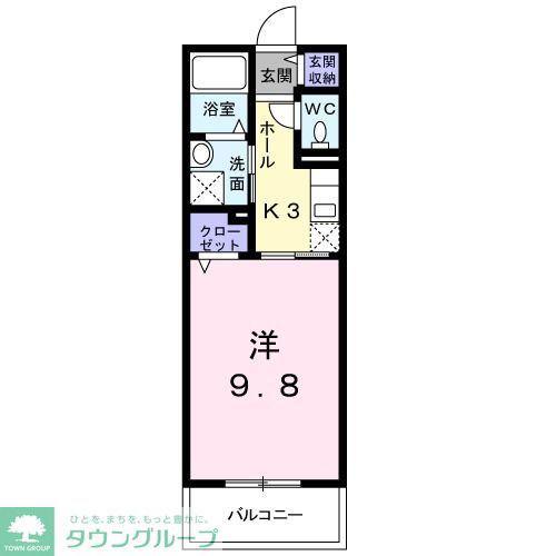 MS柏の葉(1K/2階)の間取り写真