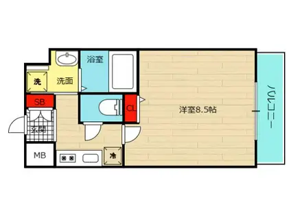 プロシード本町西セレーノ(1K/5階)の間取り写真