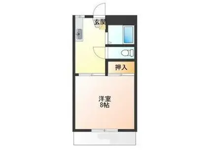 グリーンハウス(1K/1階)の間取り写真