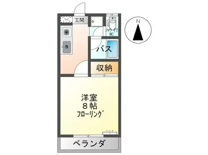 保屋野ハイツ(1K/1階)の間取り写真