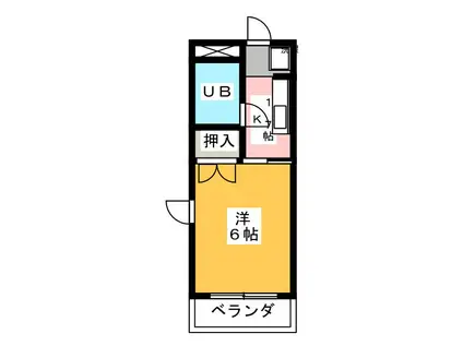 アパートメント北深志(1K/3階)の間取り写真