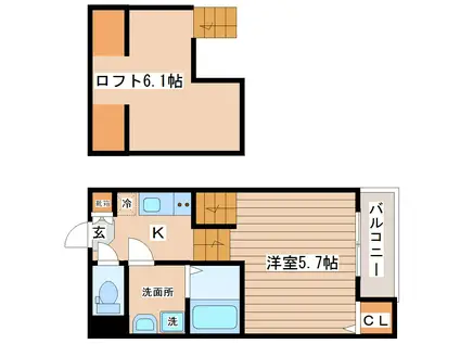 TINO長町(1K/1階)の間取り写真