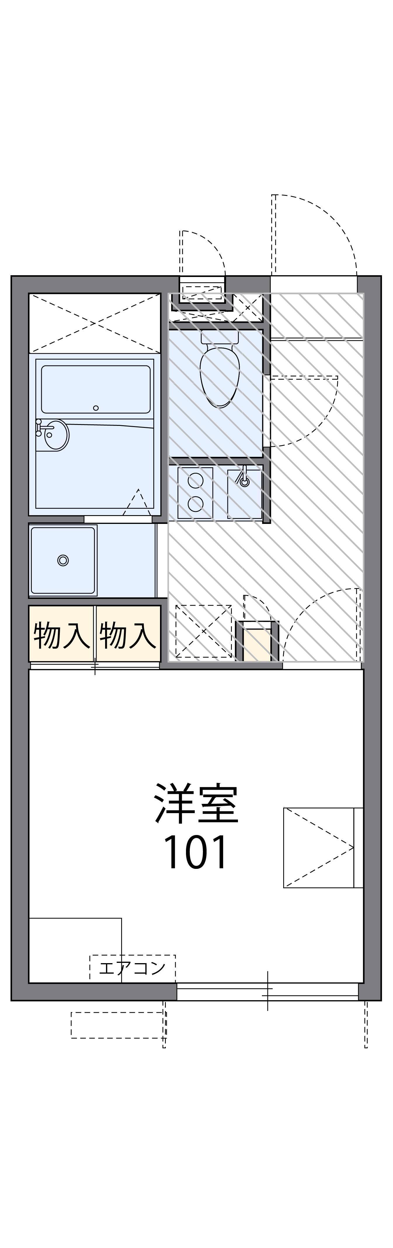 レオパレス八景(1K/1階)の間取り写真