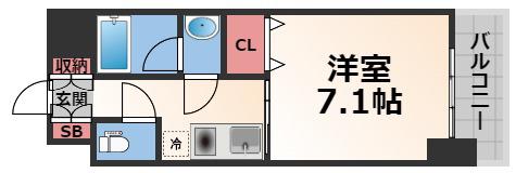 グレンパーク中川(1K/4階)の間取り写真