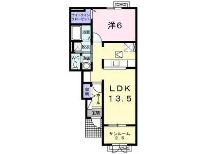 ネイバリー アンド オアシス(1LDK/1階)の間取り写真