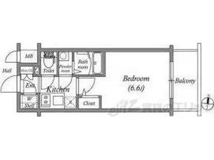 エスリード新大阪ヴェルデ(1K/3階)の間取り写真