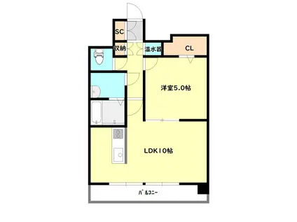 プルシェンディア(1LDK/6階)の間取り写真