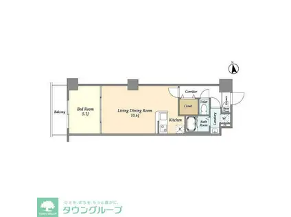 アルファコート西新井(1LDK/4階)の間取り写真