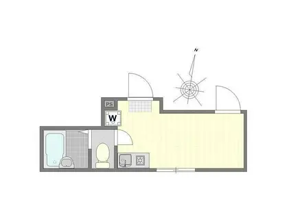 ピリカフォレスト(ワンルーム/1階)の間取り写真