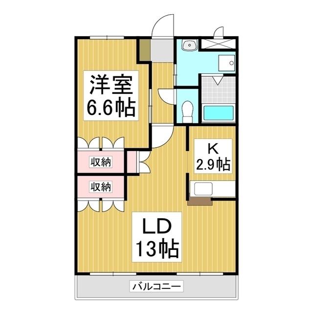 SUN COURT ITAYA A(1LDK/2階)の間取り写真