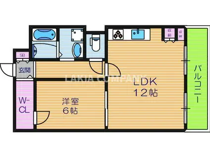 レインボーコートパートII(1LDK/2階)の間取り写真