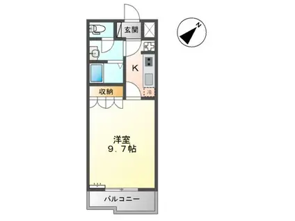 シティルミナスVII(1K/1階)の間取り写真