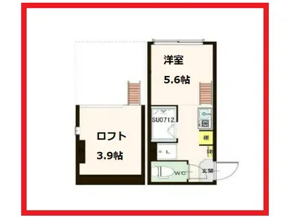 プリマルーチェ(ワンルーム/1階)の間取り写真