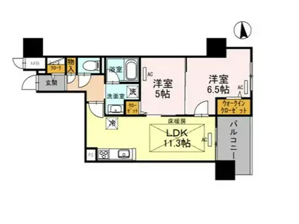 IBC RESIDENCE ウエスト(2LDK/8階)の間取り写真