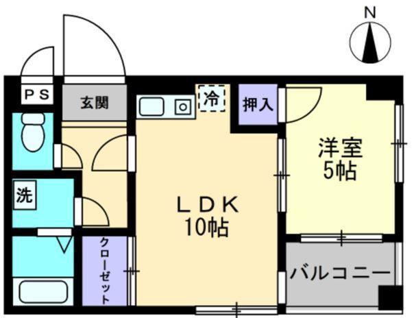 グランディI(1LDK/3階)の間取り写真