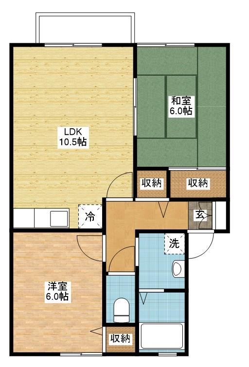 グレイス田の浦(2LDK/2階)の間取り写真