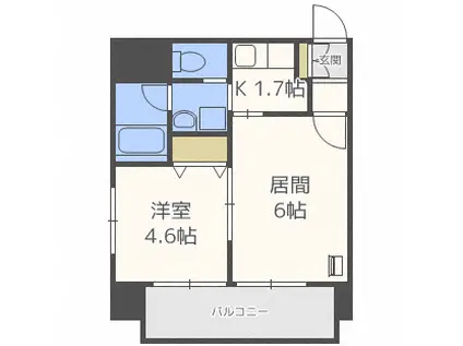 フランセジュール裏参道(1DK/9階)の間取り写真