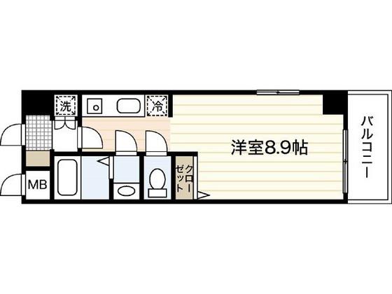 AXIS大塚西(ワンルーム/6階)の間取り写真