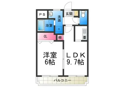 トゥールビヨン(1LDK/3階)の間取り写真
