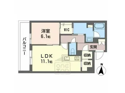 和の社 江坂(1LDK/2階)の間取り写真