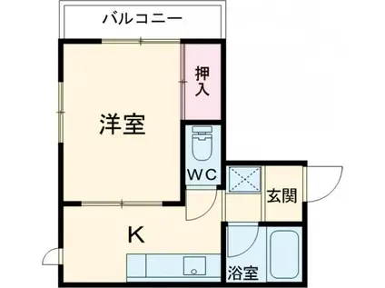 森塚第5マンション(1K/3階)の間取り写真