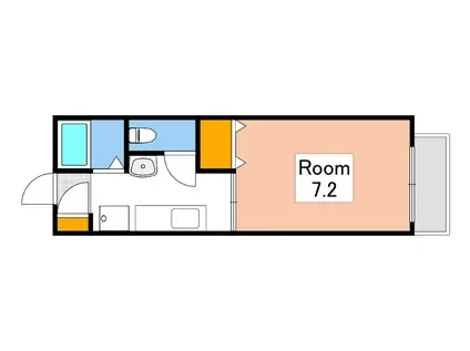 ラフォーレ津高(1K/2階)の間取り写真