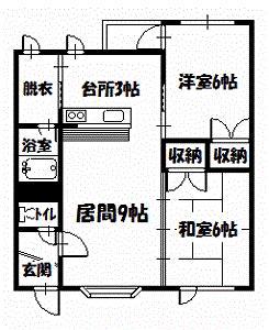 サングリーンカムイ(2LDK/2階)の間取り写真