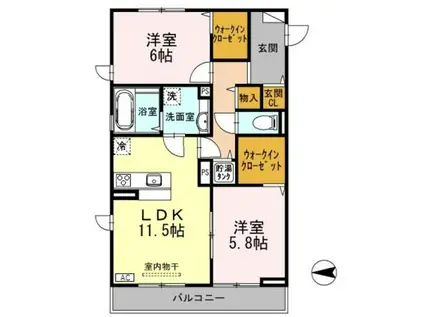 D-ROOM・SKII(2LDK/2階)の間取り写真