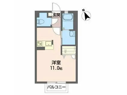バリュージュ彩(ワンルーム/1階)の間取り写真