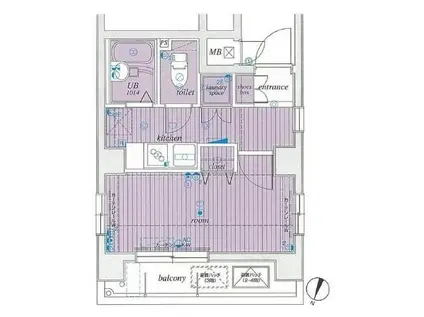 サンテミリオン飯田橋(1K/3階)の間取り写真