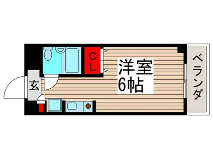 カーサセレーネ1号館(ワンルーム/2階)の間取り写真