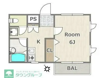 クレスト町田(1K/1階)の間取り写真