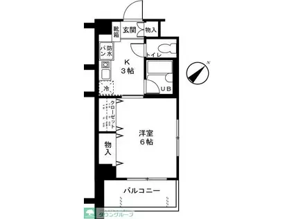 アーバンハイツ土志田(1K/4階)の間取り写真