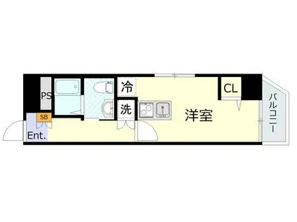 シャンボール門前仲町(ワンルーム/4階)の間取り写真