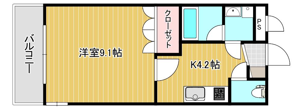 シェレン・バウム・F(1K/2階)の間取り写真