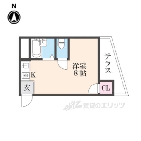 シャンテ―甲斐田(ワンルーム/4階)の間取り写真