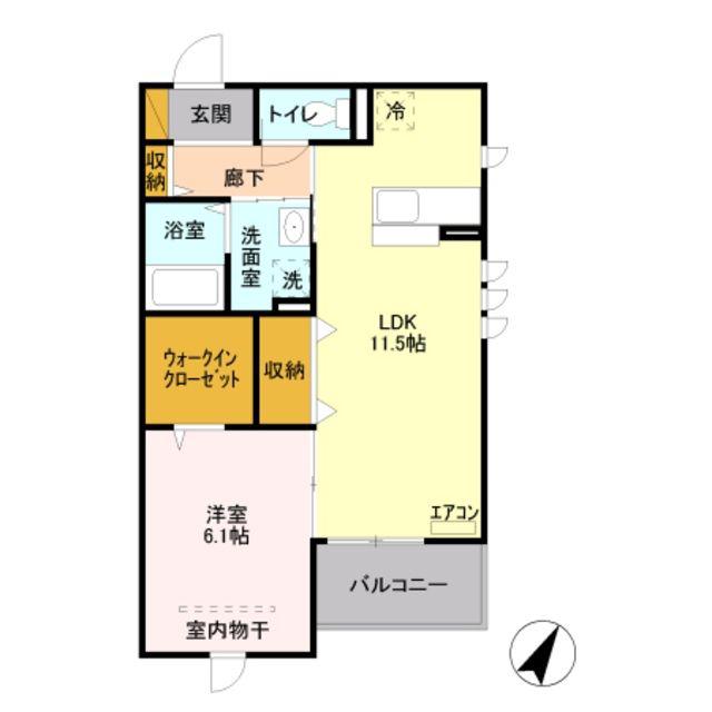 シャルマン(1LDK/1階)の間取り写真