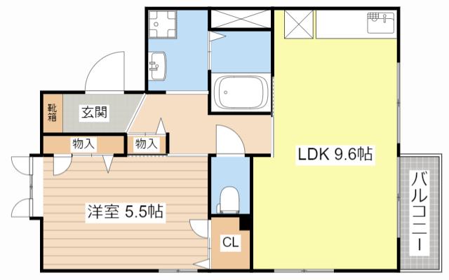 メゾンガーデンI(1LDK/2階)の間取り写真