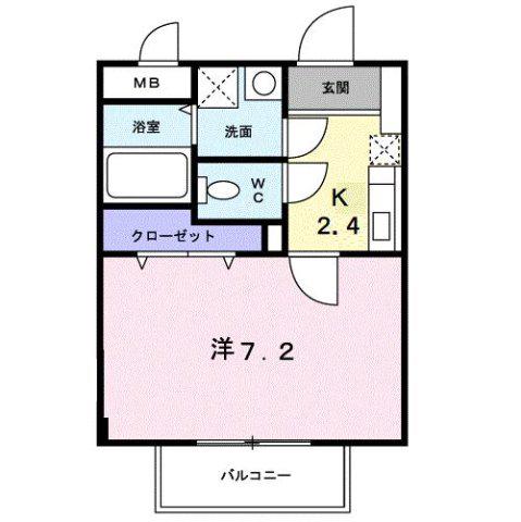 ＪＲ長崎本線 神埼駅 徒歩11分 2階建 築21年(1K/2階)の間取り写真