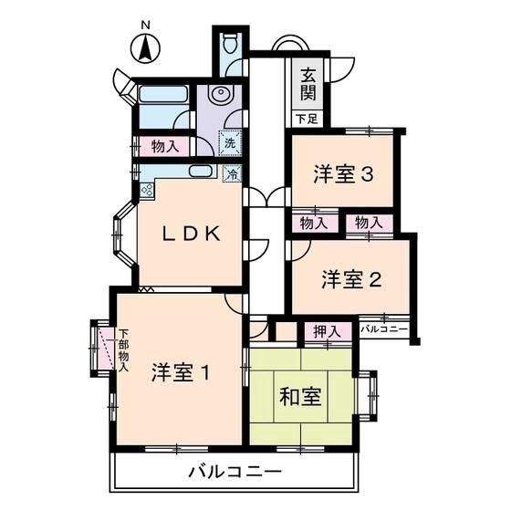 メゾンビアンペルレ(4LDK/2階)の間取り写真
