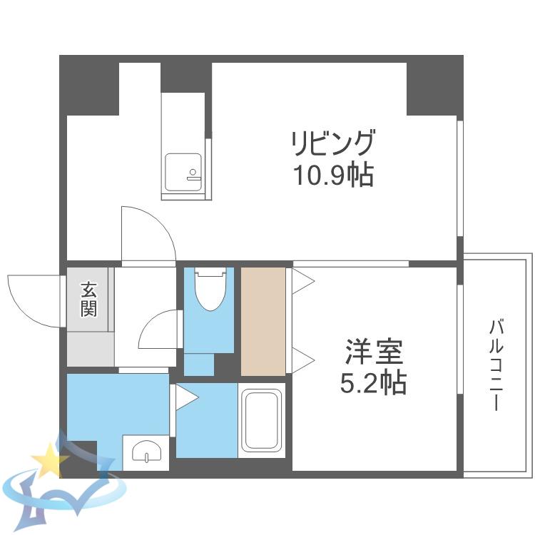 TERRACE K4(1LDK/4階)の間取り写真